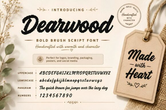 Dearwood: A Bold Brush Script for Authentic Branding