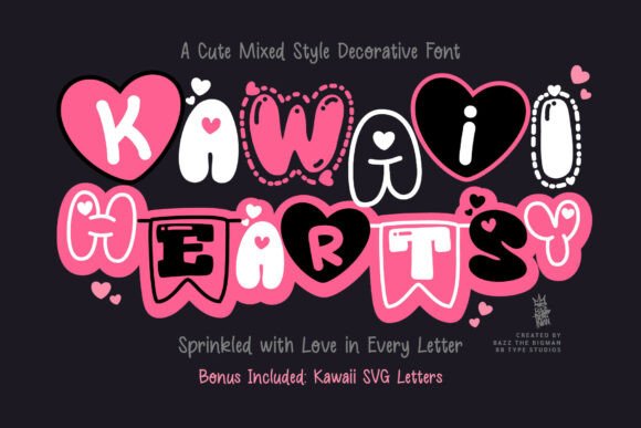 Kawaii Heartsy: The Whimsical Display Font for Charming Projects