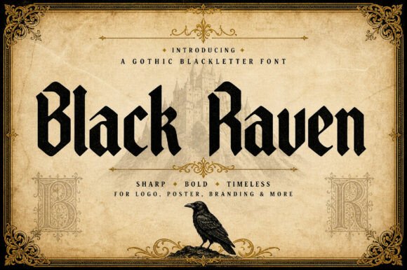 Unleash the Dark Elegance of Black Raven Typography